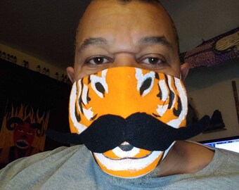 Tiger with a moustache face mask