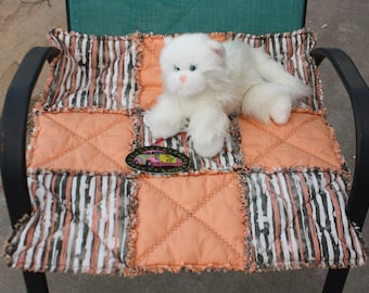 Stroller Pet Mat, Cat Blanket, Kitty Quilt, Crate Pad, Dog Bedding, Catnip Toy Attached