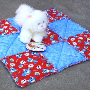 Cat Bedding, Catnip Mat, Quilts for Cats, Cat Blankets, Handmade Cat Bed, Cat Bed, Cat Mat with Catnip Toy, Cat Crate Mat, Catnip Toys