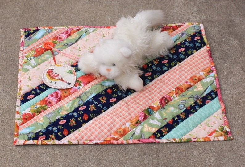 Cat Bedding, Cat Mat, Handmade Cat Bed, Washable Cat Bedding, Travel Pet Mat, Small Dog Bed, Kennel Pet Mat, Pet Bedding, Catnip Toys image 1