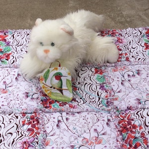 Quilts for cats, dog bedding, small dog blanket, blankets for cats, pet quilts, quilted pet throws, mat with catnip toy, cat mat, cat beds