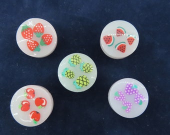 FRUIT Shoe Charms for Crocs Wristbands Set of 5 Shoe Accessories Fruity Grapes Pineapple Apple Strawberry Watermelon Handmade Unique