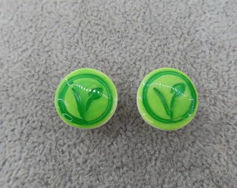 VEGAN SYMBOL Clogs Shoe Charms for Clogs Crocs Wristbands Set of 2 Croc Charms Animal Lover Plant Based Green Shoe Accessories Handmade