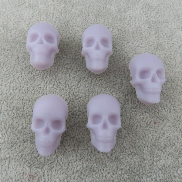 PASTEL PURPLE SKULL Shoe Charms Set of 5 Compatible with Crocs & Wristbands 3D Goth Occult Pagan Punk Halloween Novelty