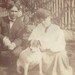 Cute gibson girl big hair dog puppy beagle hound vintage photo
