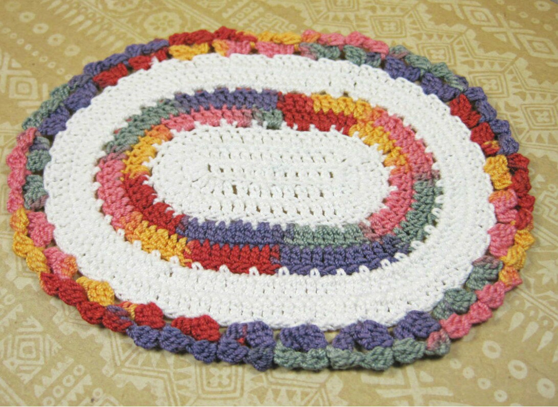 miniature dollhouse oval rug dollhouse crochet 5.5 inches Etsy