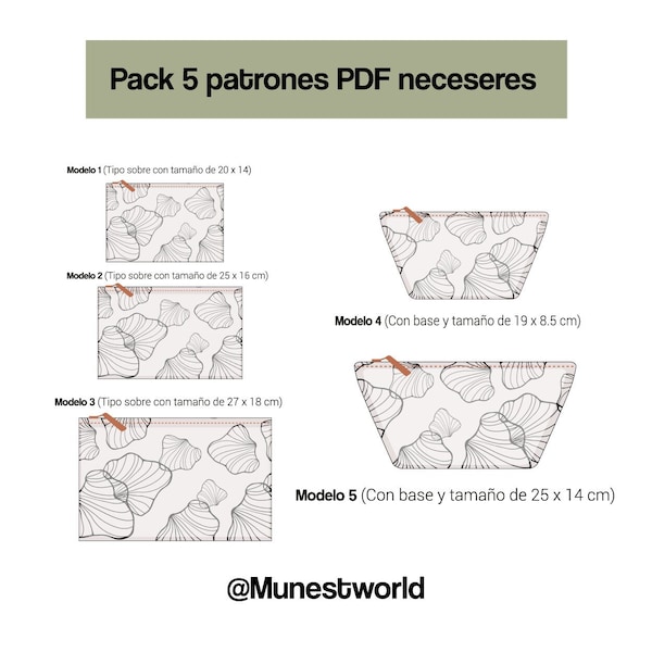 patron neceser pdf, patrones de bolsas de aseo, patron de bolso fácil de hacer, patrón para aprender a coser, patrones en pdf sencillos