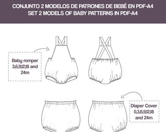 easy baby clothing patterns, baby basket pattern, baby romper pattern, pack patterns to learn to sew, baby pattern, diaper cover