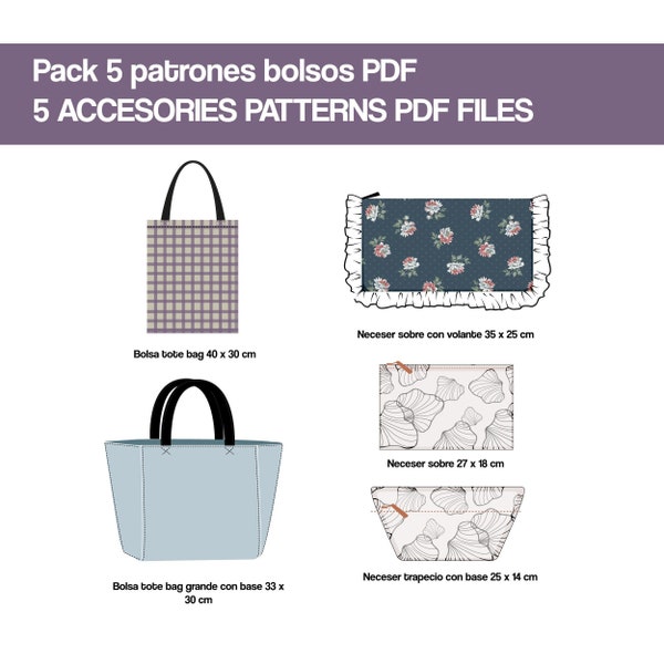 pack patrones fáciles pdf, patron neceser fácil, patron de bolso fácil de hacer, patrón para aprender a coser, patrones en pdf sencillos