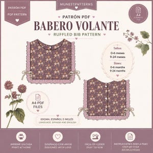 Ruffle Baby Bib Sewing Pattern PDF | Baby Bib with Ruffles | Easy Baby Sewing Pattern | Beginner Project | Instant Download