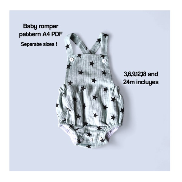 formeel babykikkerpatroon, babyromperpatroon, eenvoudig kinderpdf-patroon, eenvoudig naaipatroon, patroon voor babykleding, afdrukbaar patroon