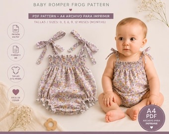 Easy baby clothing patterns, baby basket pattern, baby romper pattern, patterns to learn to sew, baby romper pattern for girls