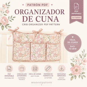 Crib Organizer Sewing Pattern PDF | Nursery Pocket Organizer Pattern | Baby Crib Storage | Easy Sewing Pattern | Instant Download