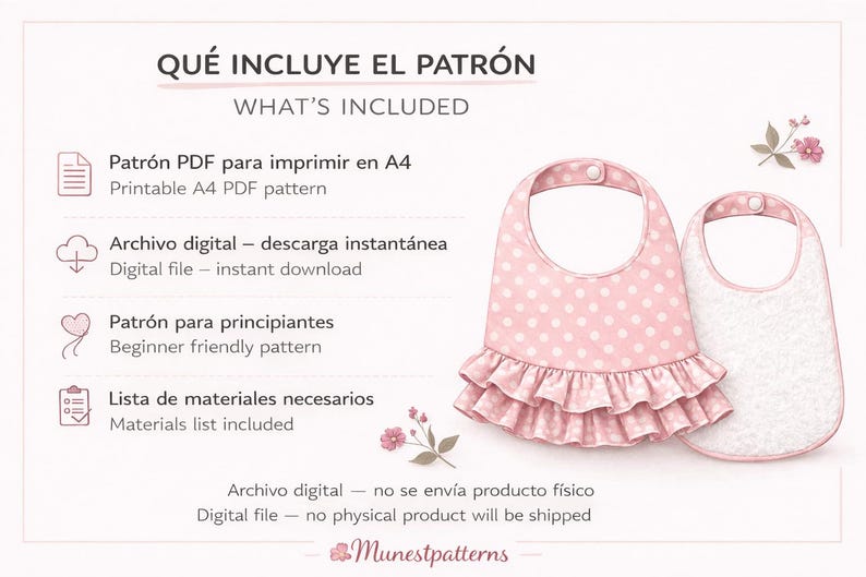 Ruffle Baby Bib Sewing Pattern PDF | Baby Bib Pattern With Ruffles ...
