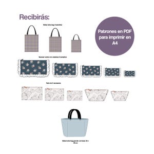 Pack of 14 PDF toiletry bag patterns, handbag patterns, easy-to-make handbag pattern, pattern to learn to sew, simple PDF patterns