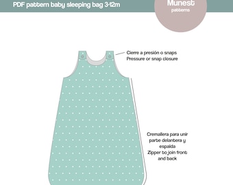 Baby Sleeping Bag Sewing Pattern PDF | Baby Sleep Sack Pattern | Easy Baby Sewing Project | Newborn Sleep Bag | Instant Download