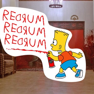 Bart Simpson El Barto x The Shining Sticker - Funny Pop Culture Mashup, Vinyl Decal, Unique Fan Art