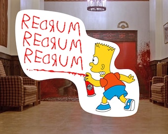 Bart Simpson El Barto x The Shining Sticker - Funny Pop Culture Mashup, Vinyl Decal, Unique Fan Art