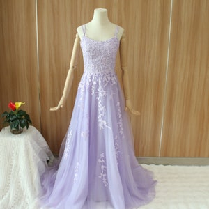Purple prom dress, leaf lace evening dress with rhinestone, spaghetti straps party dress, corset prom gown, sleeveless banquet dress zdjęcie 1