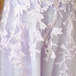 Purple prom dress, leaf lace evening dress with rhinestone, spaghetti straps party dress, corset prom gown, sleeveless banquet dress zdjęcie 9