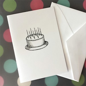 Birthday Cake with Candles Illustration Note Card image 1