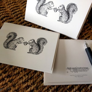 Two Squirrels and an Acorn Illustration Note Card image 5