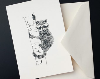 Young Raccoon Illustration Note Card