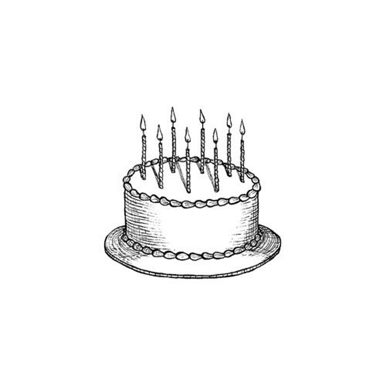 Birthday Cake with Candles Illustration Note Card image 2