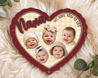 Personalized Kids Photo Magnet for Grandma, Nana, Love You Mama Magnetic Picture Frame, Mother's Day Gift, Family Photo Frame Gift
