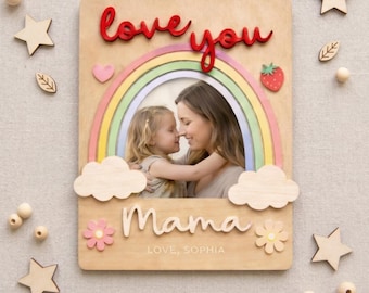 Personalized Photo Magnet for Mom, Love You Magnetic Picture Frame, Mother's Day Gift, Birthday Gifts, Gift for Grandma