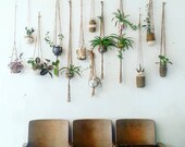 CUSTOM Natural Jute Single Hanging Planter- Wall Accent- Bohemian Decor- Dorm Decor Modern Macrame- Urban Wall Accent- BohoChic Home Decor