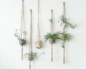 CUSTOM Natural Jute Single Hanging Planter- Wall Accent- Bohemian Decor- Dorm Decor Modern Macrame- Urban Wall Accent- BohoChic Home Decor