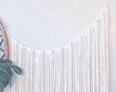 White Macrame Curtain- Wall Accent- Minimal- Bohemian Decor- Dorm Decor Planter Modern Macrame- White Wall Accent- Boho Decor- BohoChic