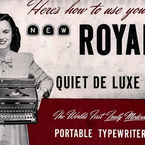 Manual de instrucciones del usuario de la máquina de escribir portátil Royal Quiet De Luxe 1948-1950 DESCARGAR PDF