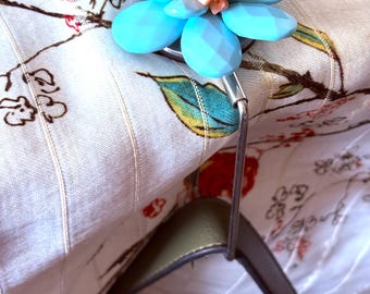 Handmade Purse Hook Hanger: Travel Dining Accessory, one of a kind gift