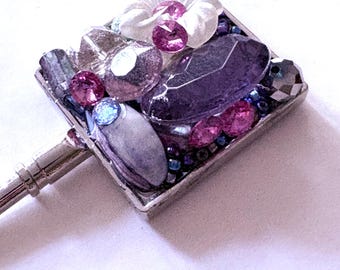 Handmade Purse Hook Hanger: Travel Dining Accessory, one of a kind gift