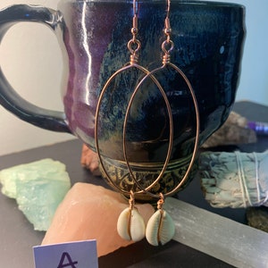 Copper & Cowrie Shell Earrings
