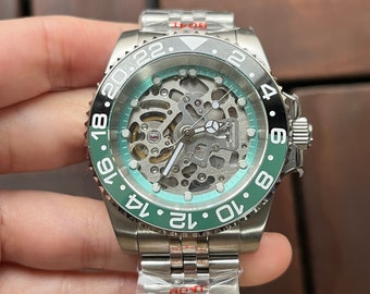 Skeleton Custom Mod Watch 41mm with NH70 Automatic Date Movement Sapphire Crystal