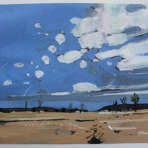 April Afternoon, Original Spring Landscape Collage Painting on Paper, 11 x 15 Inches, Stooshinoff