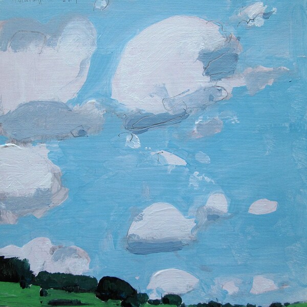 Sky Watch, Lost Dog Hill, Original Landscape Painting on Paper, Stooshinoff