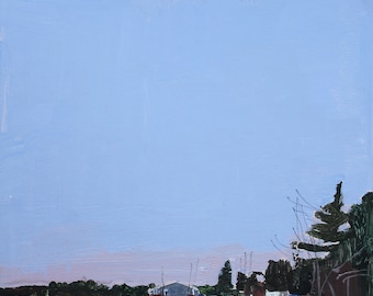 Canadian Landscape Painting: Caesar's Place, March Evening, 8x8