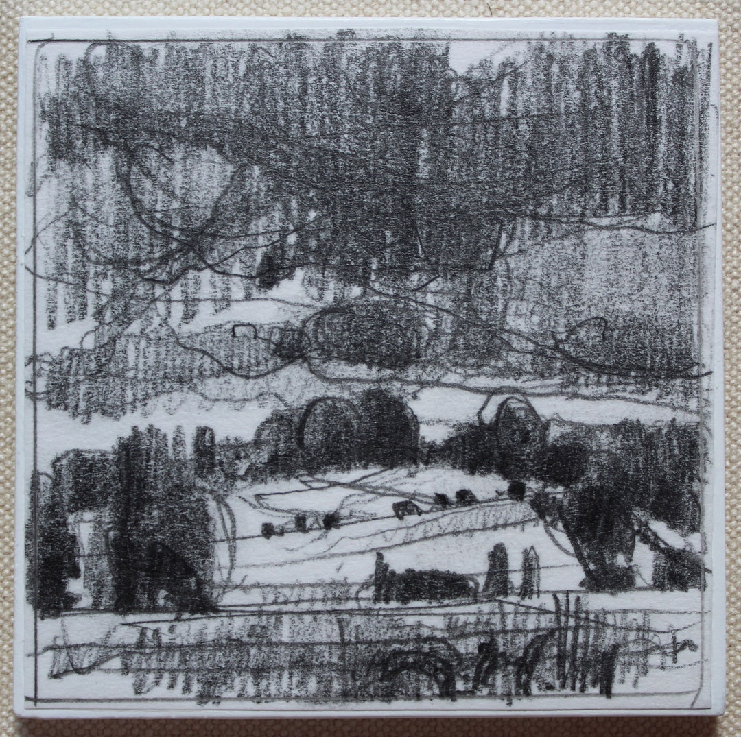 September Clouds at Doctor's Hill Original Small Pencil Etsy