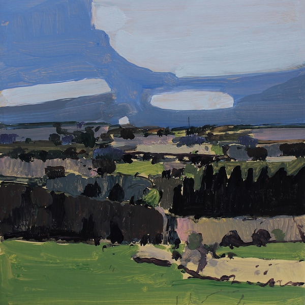Original Canadian Landscape  Painting on Panel, 8 x 8 Inches, "Don's Hill Pass"