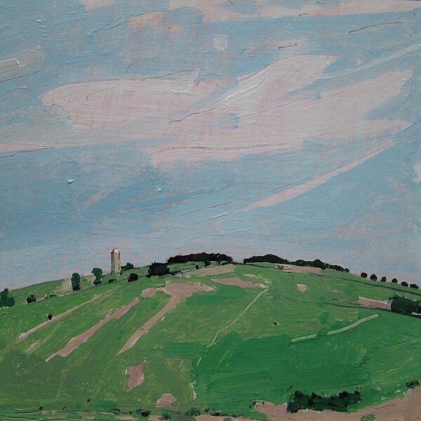 June End, Evening, Original Landscape Painting on Paper, Stooshinoff