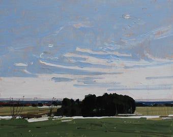 Original Spring Canadian Landscape Painting on Panel,  8 x 10 Inches, Stooshinoff