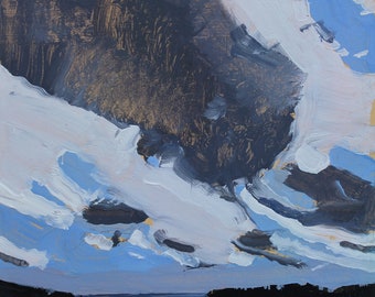Original Canadian Landscape  Painting on Panel, Stooshinoff, "April Clouds Over Don's Hill"