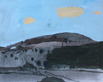 Evening Ridge, Original Canadian Landscape Painting on Panel, 8 x 10 Inches, Stooshinoff