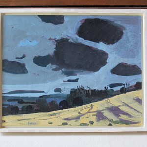 North Hills, oryginalny kanadyjski kolaż krajobrazowy na panelu, 8 x 10 cali, oprawiony, gotowy do powieszenia, Stooshinoff