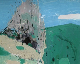 Sliver, Original Landscape Painting on Paper, Stooshinoff