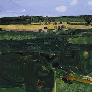 Assiniboine Approach, Original Canadian Landscape  Painting on Panel, 8 x 8 Inches, Stooshinoff